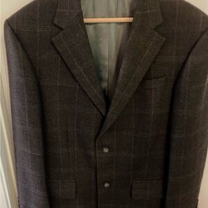 OSCAR DE LA RENTA Mens Chocolate 100%Wool Blazer 2 Button Jacket Sport COAT4OR